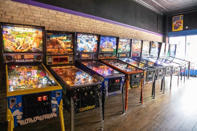 Inside Crazy Quarters Arcade, decades-old pinball classics sit next to games created just a few years ago. (Photo Credit: Adam Salgat)