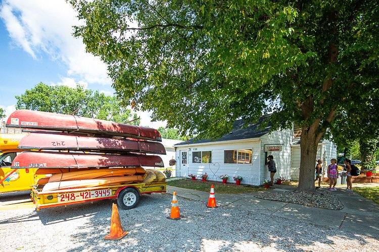 Headquarters of Clinton River Canoe & Kayak.