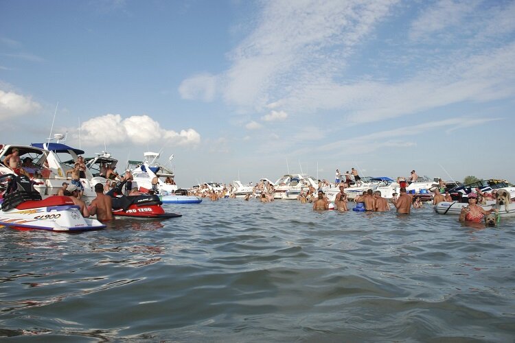 Getting in the water on Lake St. Clair.