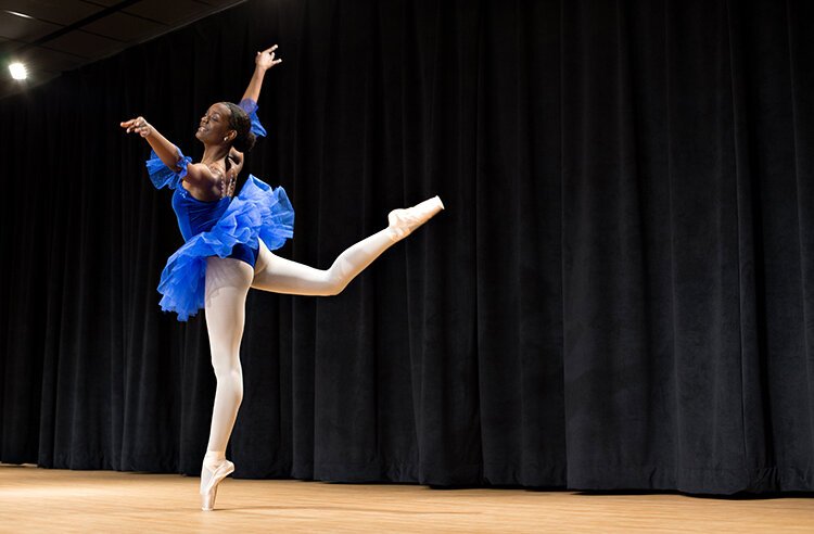 Nala Jane Williams performs a ballet recital at the Sterling Heights Cultural  Exchange event.