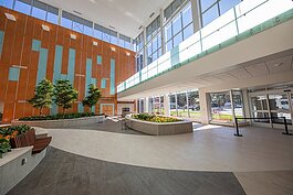 The lobby of the MidMichigan Health Heart and Vascular Center.