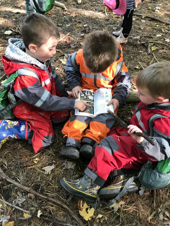 Nature Preschool is a play-based and child-led program, so all of the lessons are based on what the children are interested in whether it be an art, math, or scientific perspective in the activity.  Photo courtesy of Chippewa Nature Center.