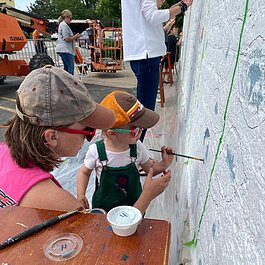 Kids get in on the fun at the Art Seen Festival.