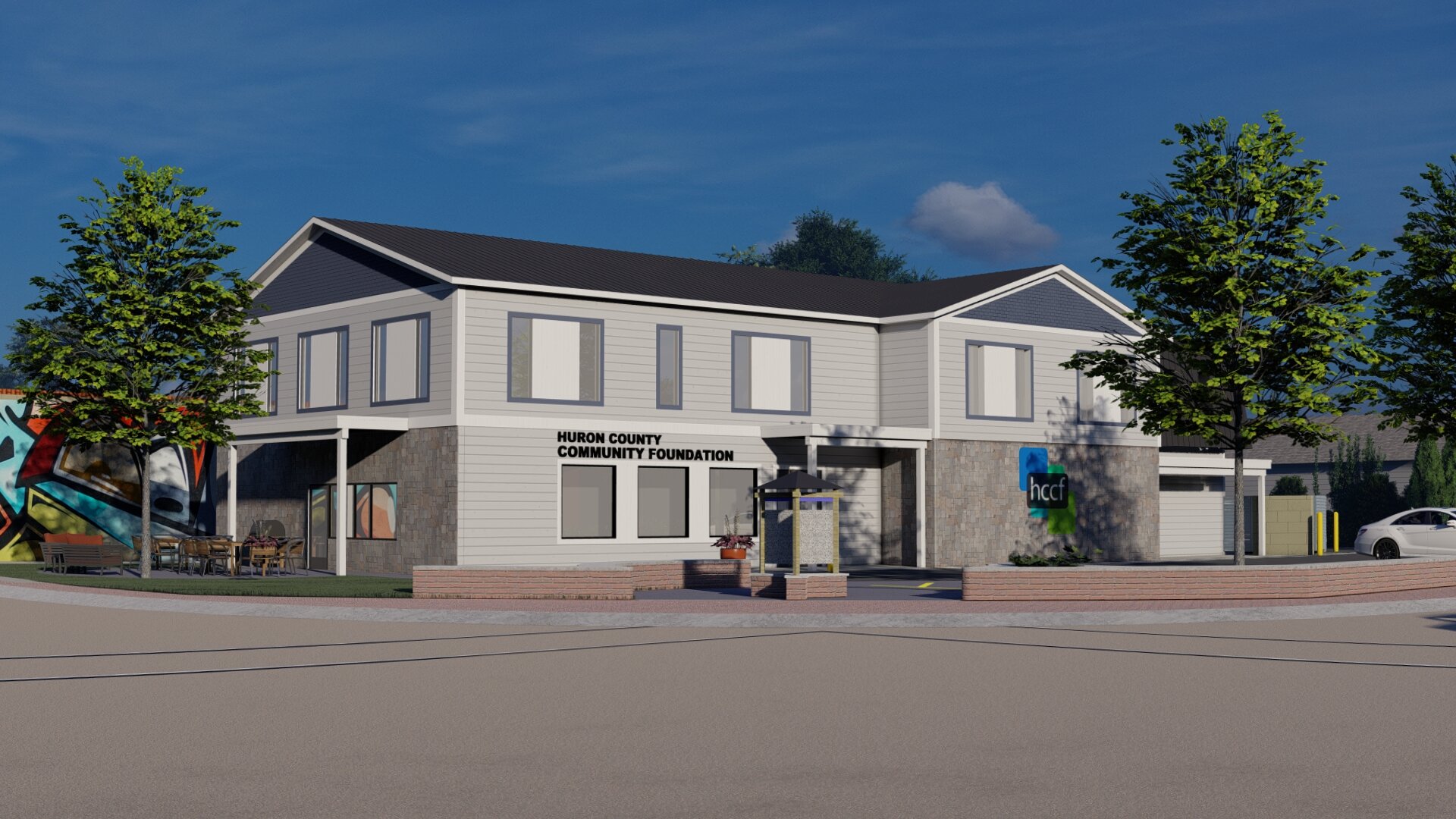 A rendering of the new home for the Huron County Community Foundation.