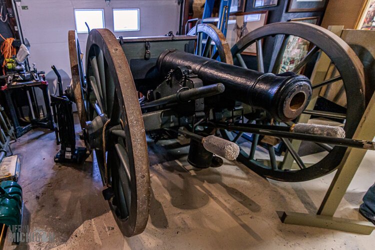 A French cannon from WWI is among the museum's artifacts.
