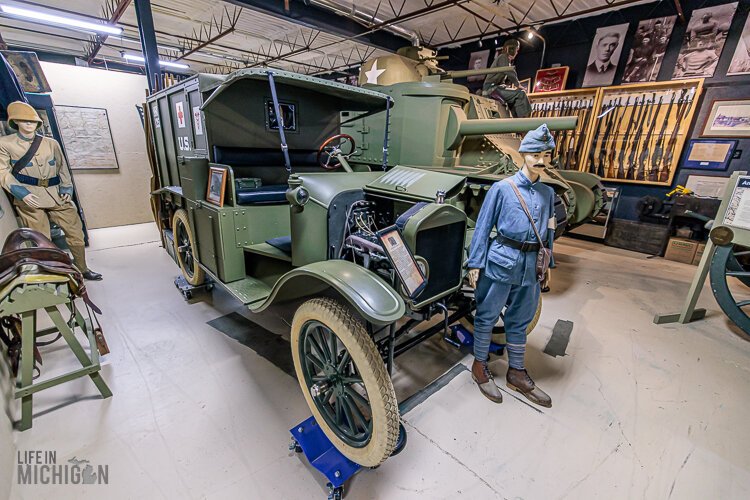 A 1917 Ford Model T restored to look like a World War I-era ambulance.
