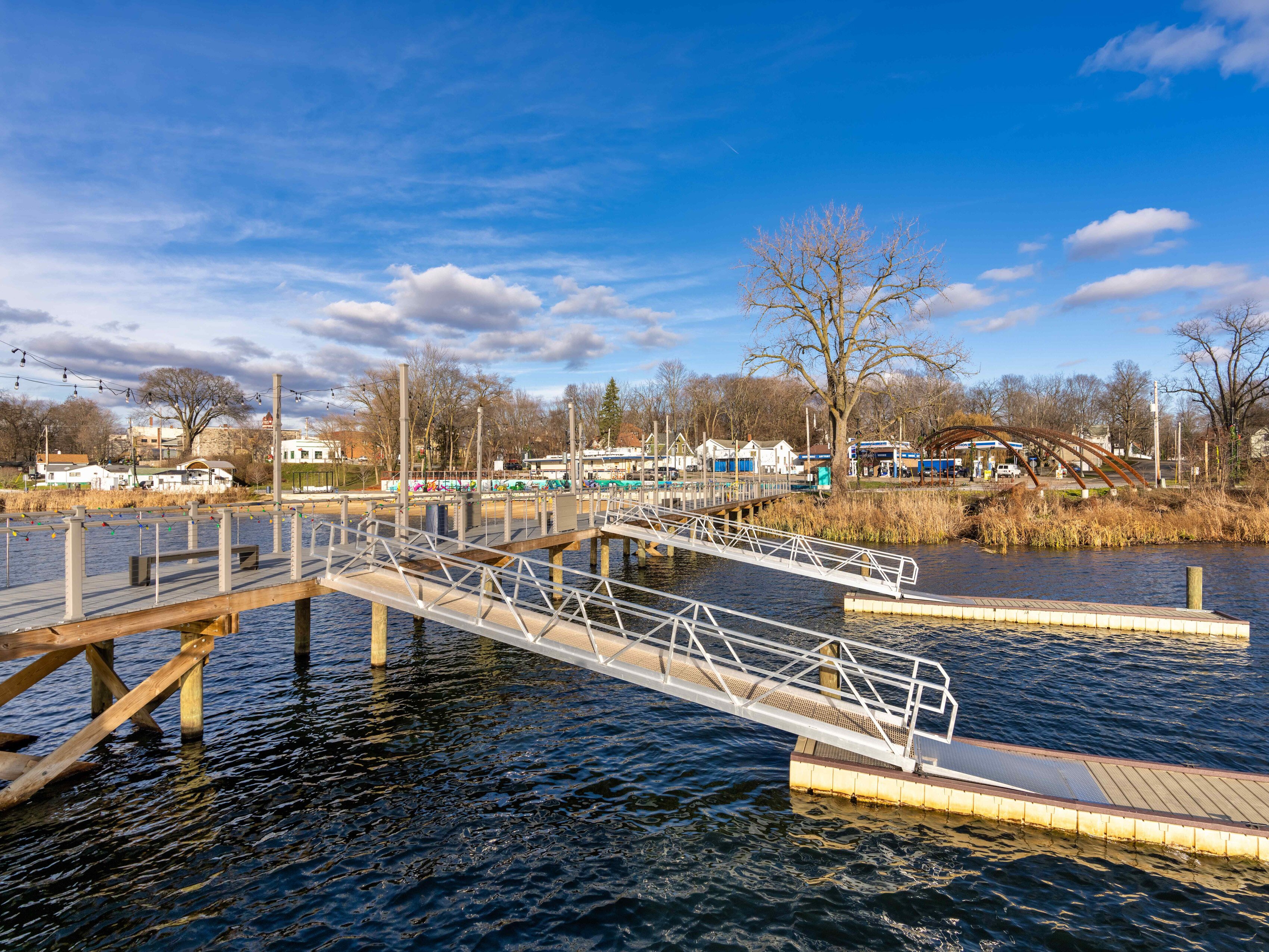 Docks on Stone Lake, part of the shoreline improvements in Cassopolis.