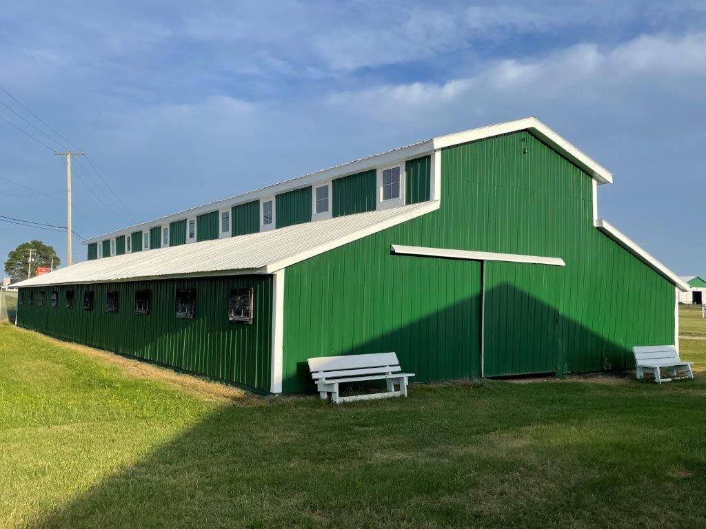 A turn-of-the-century monitor barn is located at the Mason County Fairgrounds.