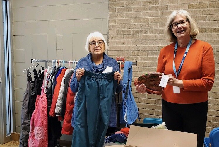 Volunteers Colleen VanSlambrouck  and Janet Nykaza at the Refugee Friends Free Store