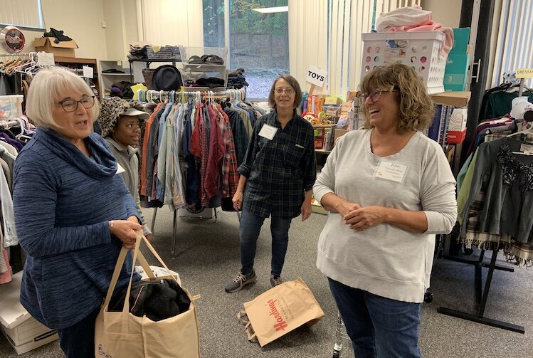 Volunteers at the Refugee Friends Store at Prince of Peace Lutheran Church.