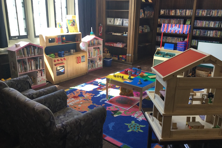 Children learn as they play. So the library in Edison offers a space for them. 