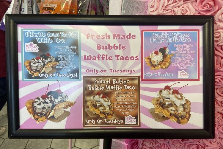 Fresh-made bubble waffle tacos served on Tuesdays at Hippy Dippy Creamery in Marysville.