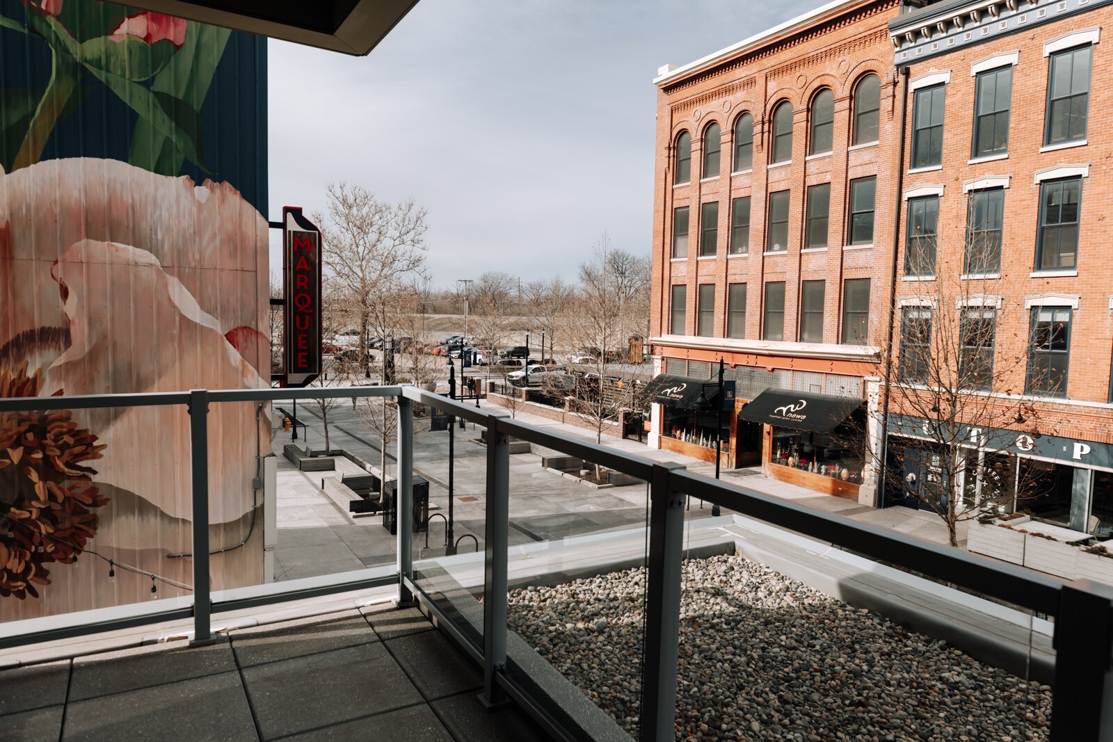 View from a market ready one bedroom by Model Group that can be converted to affordable housing on The Landing at 111 W. Columbia  in Fort Wayne, IN on February 7, 2025. 