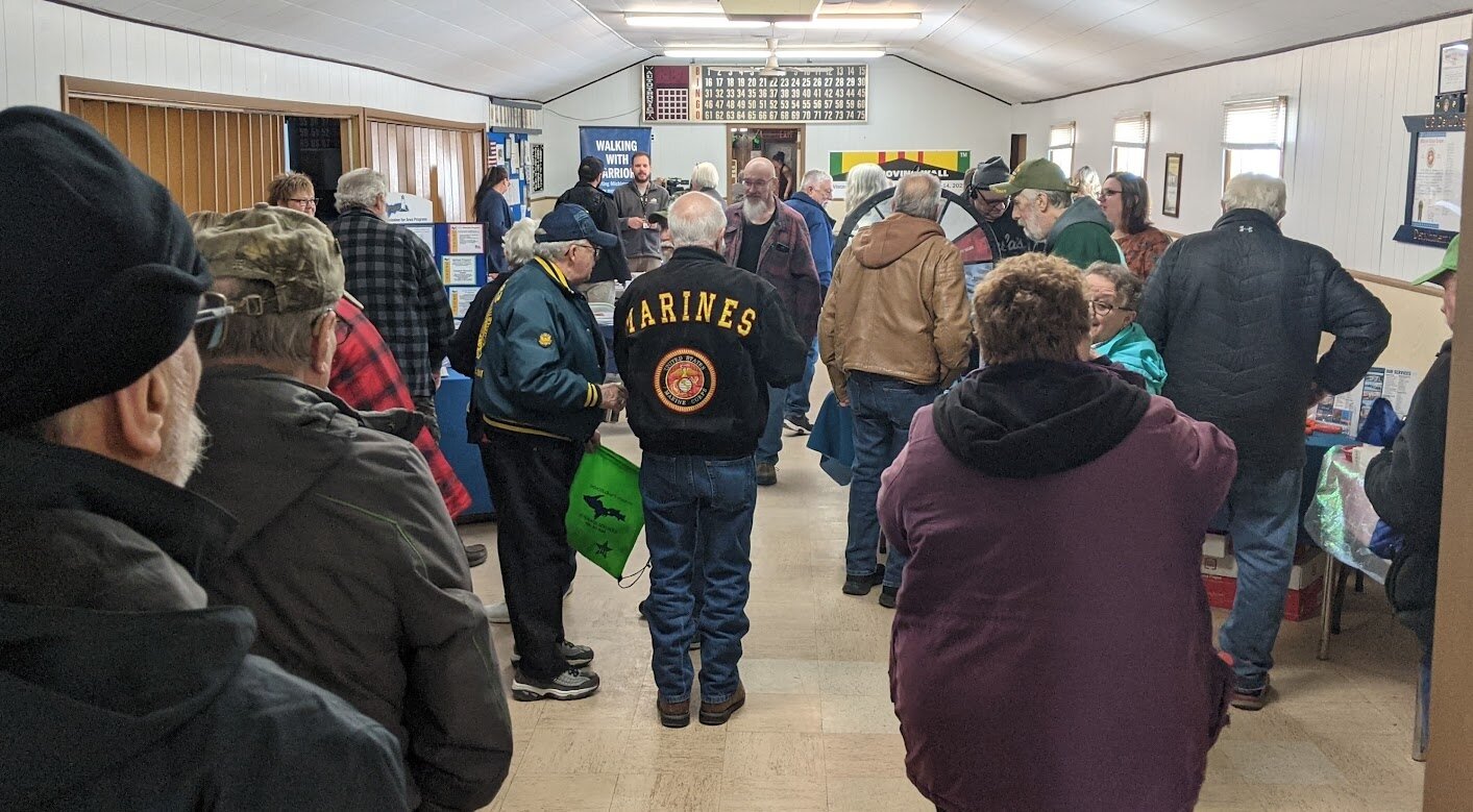 Veterans gather at a Rural Veterans Project health care fair services in Schoolcraft County in 2023.