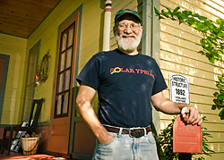 Dave Strenski outside his home on Oak Stree