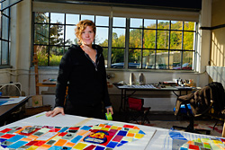 Mary Thiefels at her studio on North Main Street