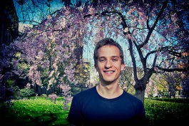 Peter Wagner in front of the Michigan Union