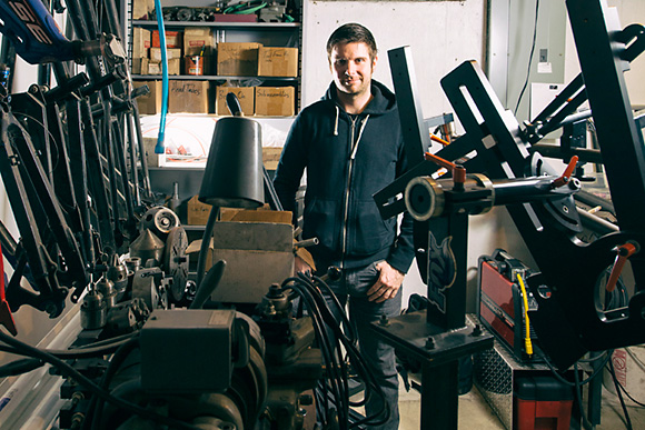 Thomas Hosford in the Ordnance Bikes Workshop