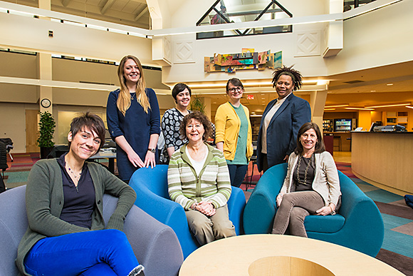 Susan Crabb front row center with some U of M Masters of Social Work students