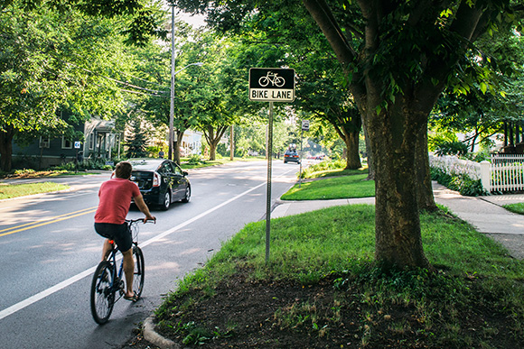 Bike lane on Liberty Street