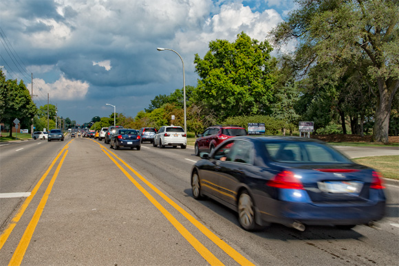 Rush hour on Plymouth Road 