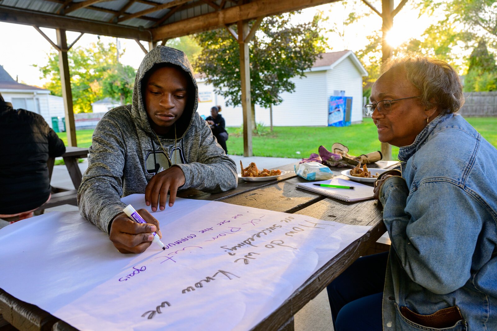 Community Gardens Earn and Learn Program meeting at the New West Willow Neighborhood Association.