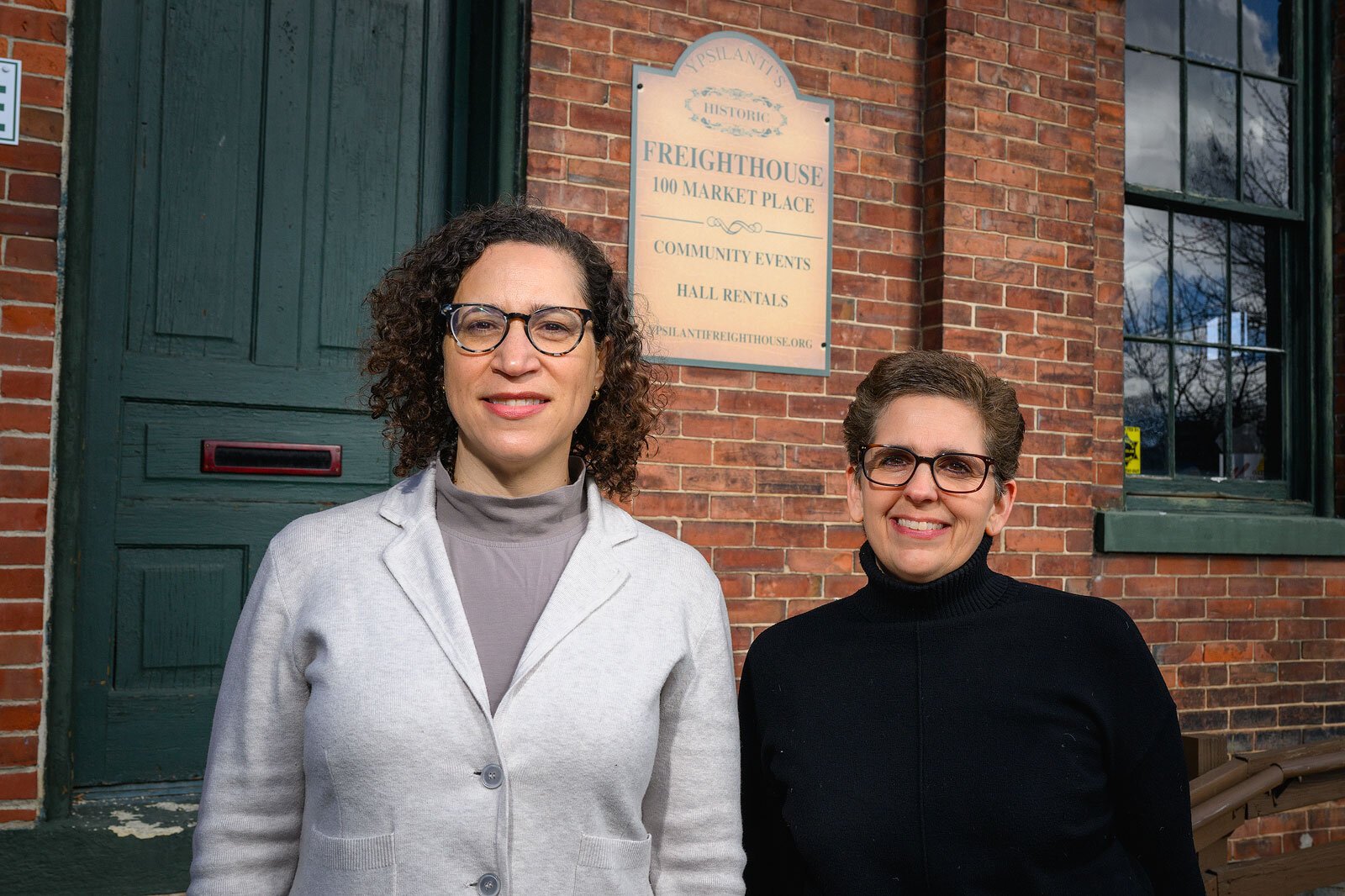 UMS' Cayenne Harris and Sara Billman at the Ypsilanti Freighthouse.