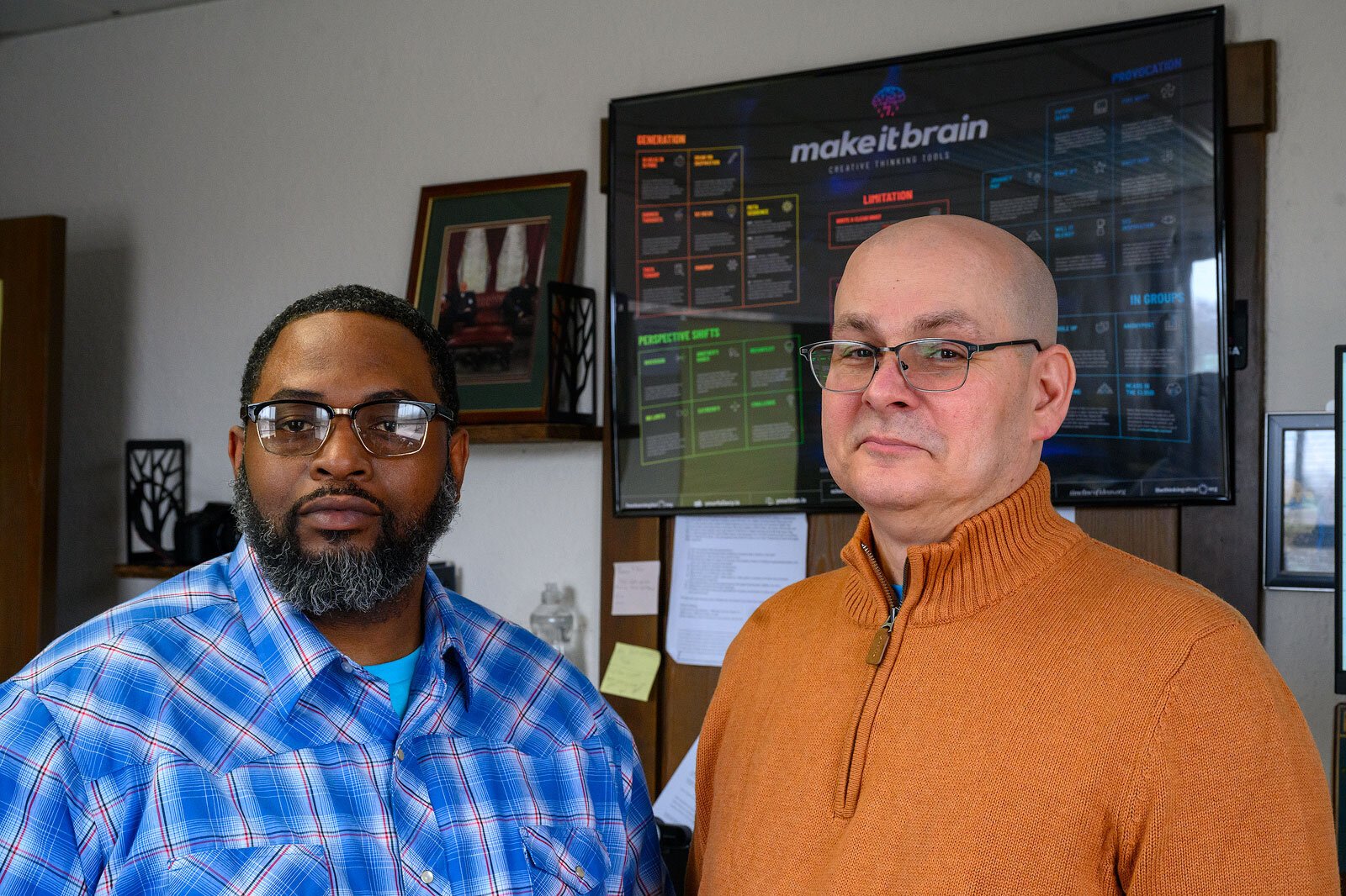 LaQuan Hill and Adam Grant at the A Brighter Way offices.