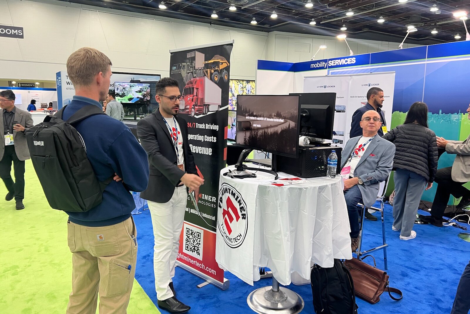 FreightMiner's booth at the North American International Auto Show.