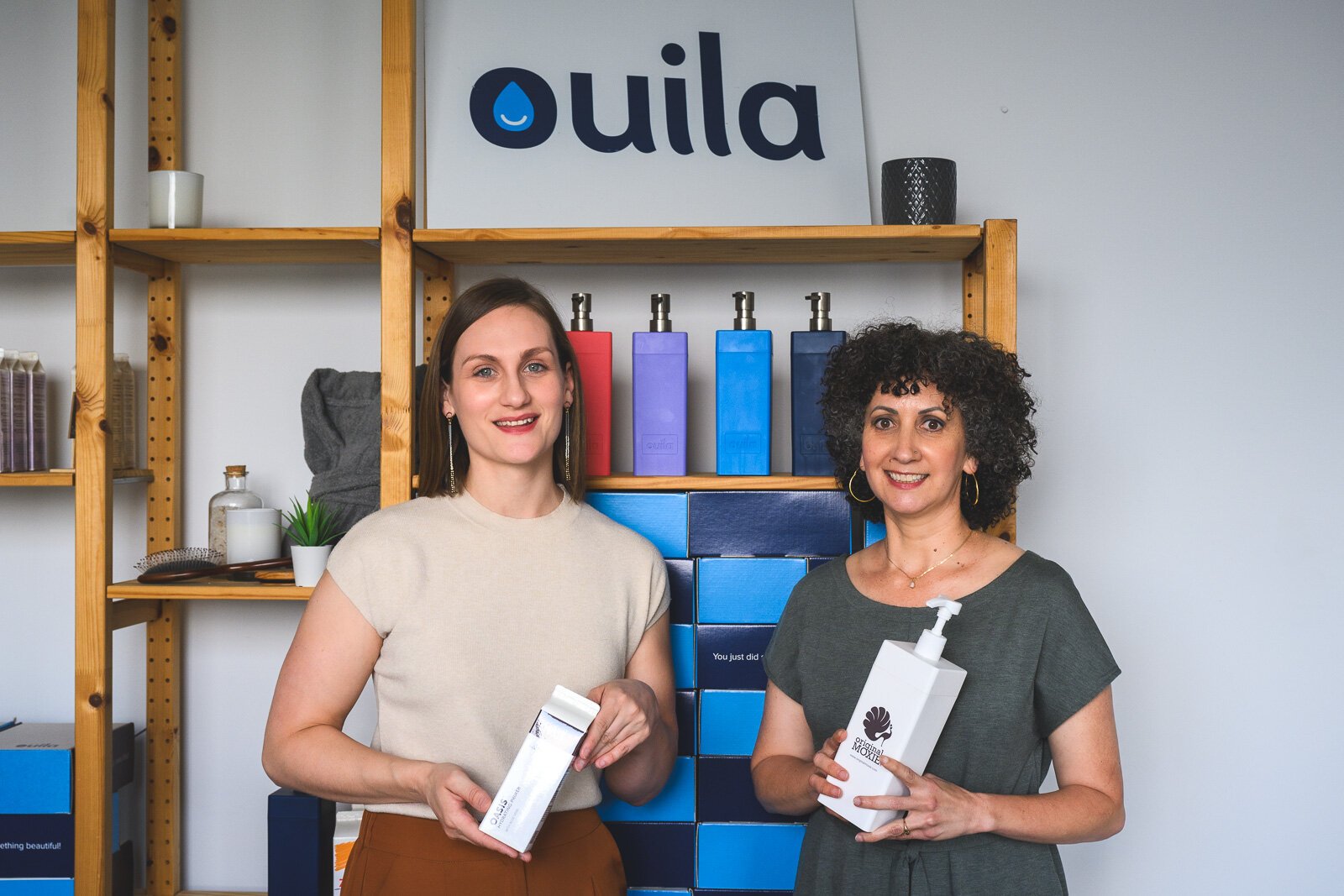 Dawn Marentay and Rachel Blistein at Ouila's facilities in Whitmore Lake.