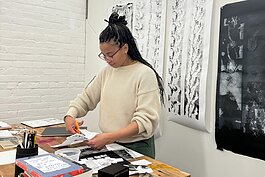 Avery Williamson working in her RAC studio.