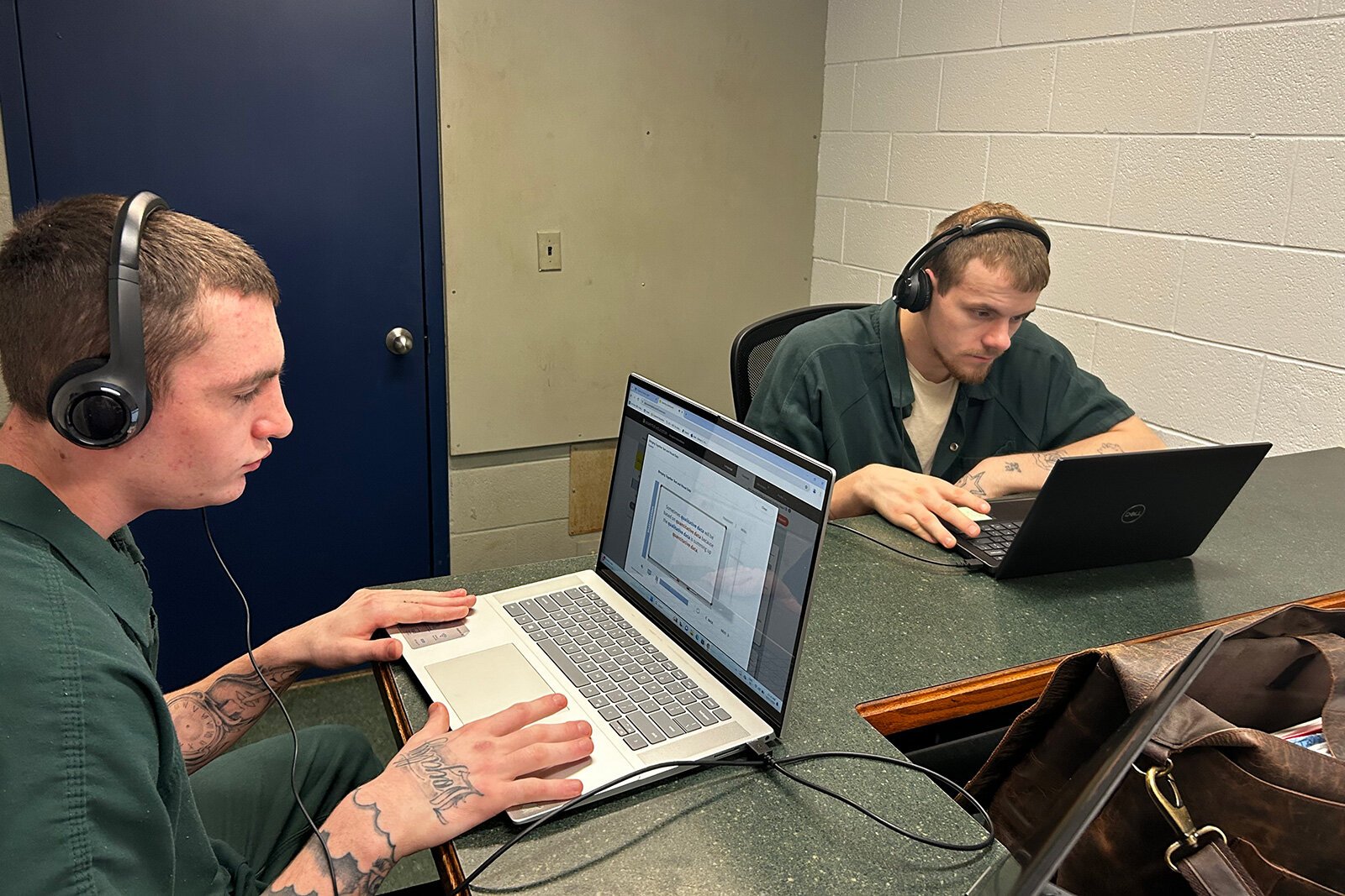 Inmates participating in MWSE's Hillsdale County Jail GED program.