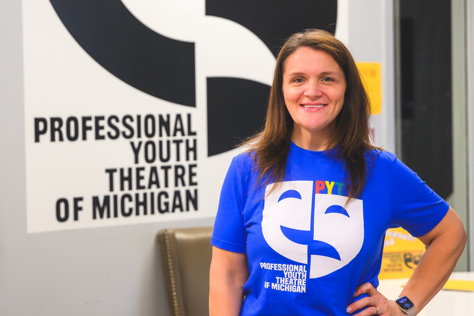 Megan Wright at the new home of the Professional Youth Theatre of Michigan on Harriet St. in Ypsilanti.