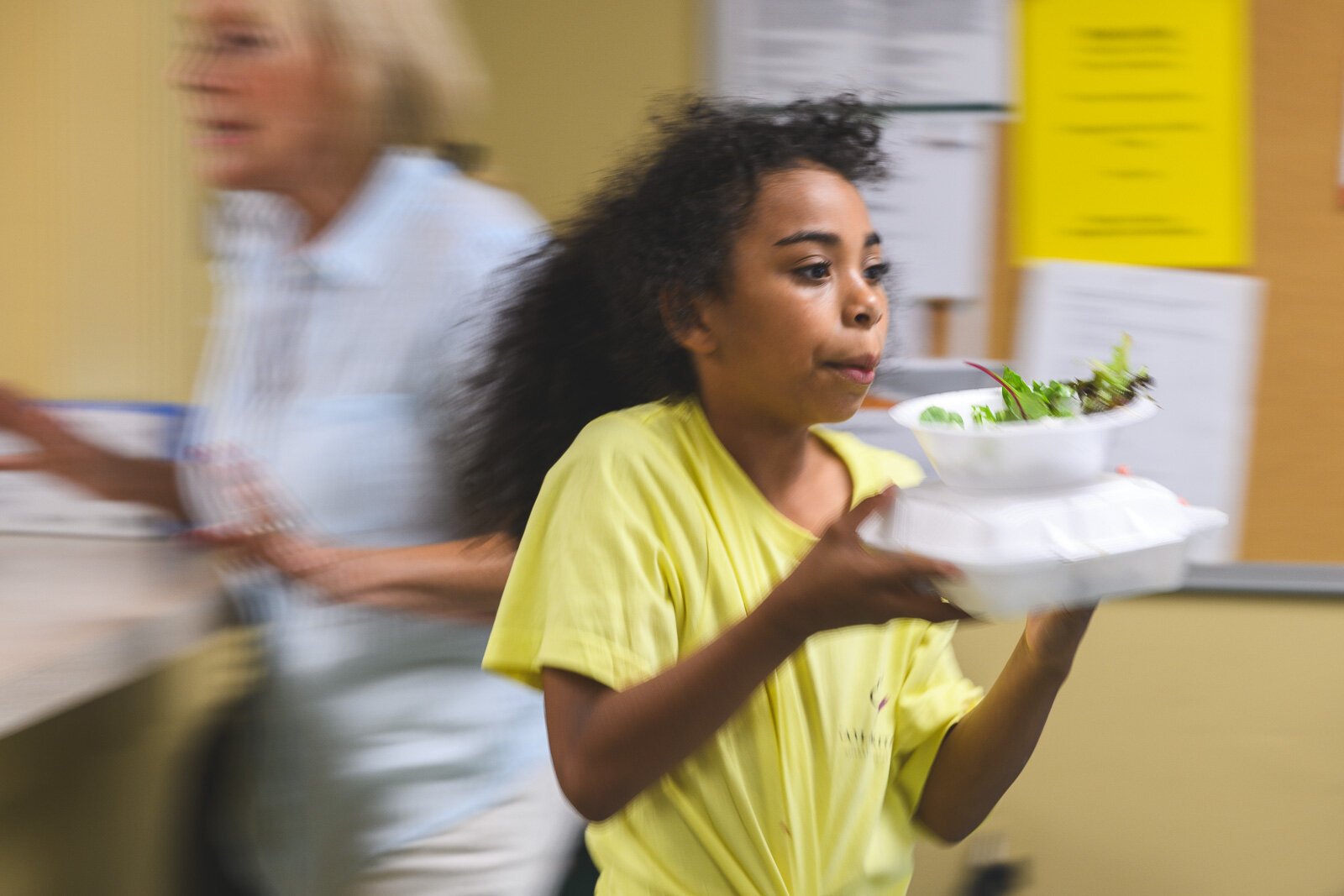 Aleya Cullins serving meals at Chidester Place.