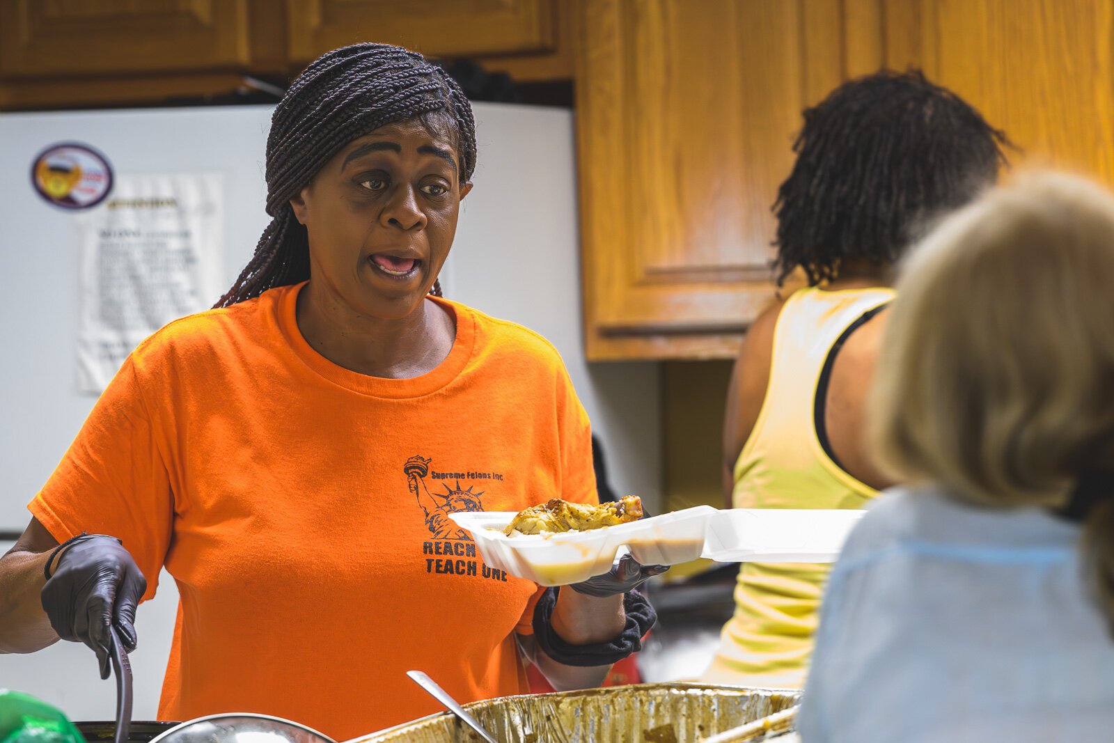 Sonya Townshend serving meals at Chidester Place.