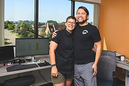 Brooke Mason and Brandon Wong are the COO and CEO, respectively, of HyFi, a flood response tech startup that has office space at Office Evolution's Ann Arbor coworking space.