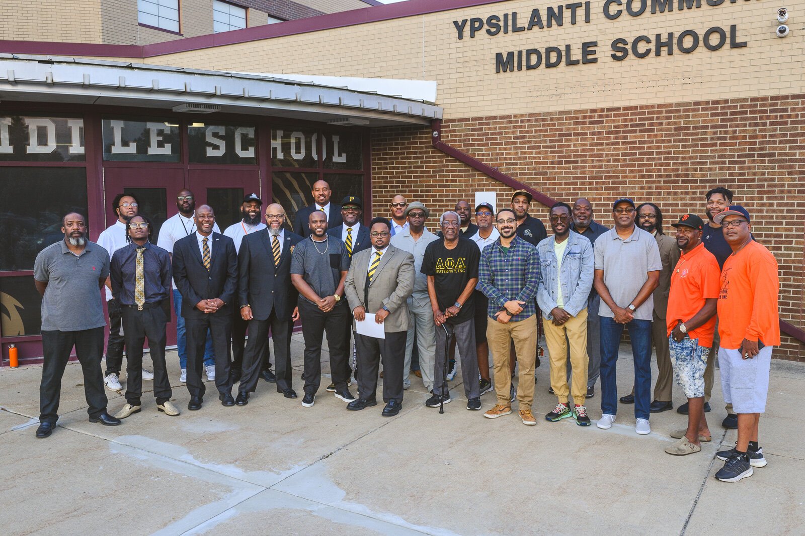 The "Clap In" welcoming students to the new YCMS location on the first day of school.