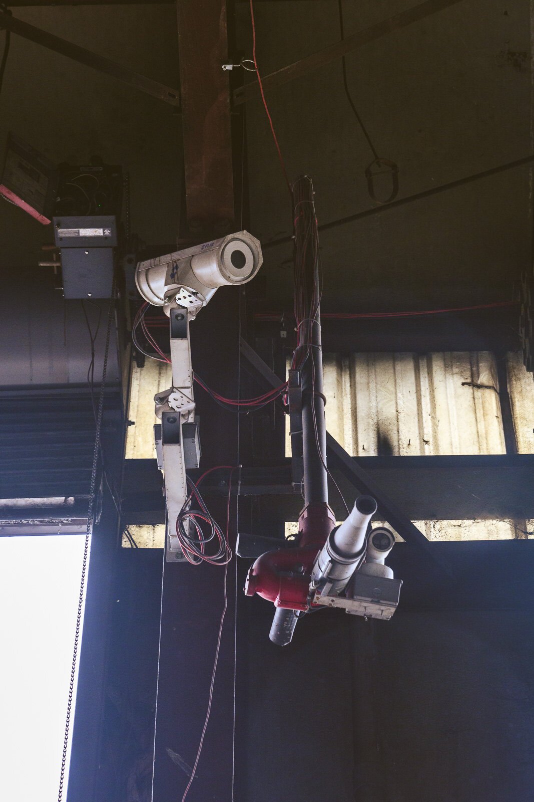 The fire suppresion system at the tip floor of Ann Arbor's Material Recycling Facility.