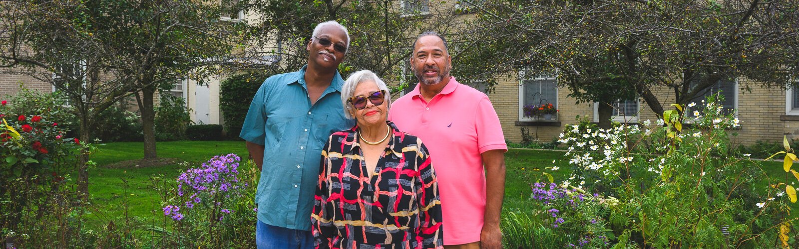 Roger Smith, Gwendolyn Copeland, and Ken Simms at Cross Street Village.