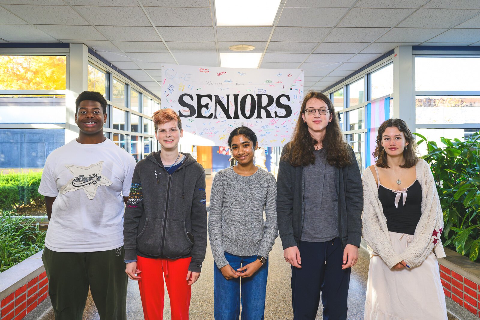 WIHI student advisers for Corner Obinna Okammor, Nome Berman, Hasini Anand, Nadav Dueber, and Charlotte Stone.