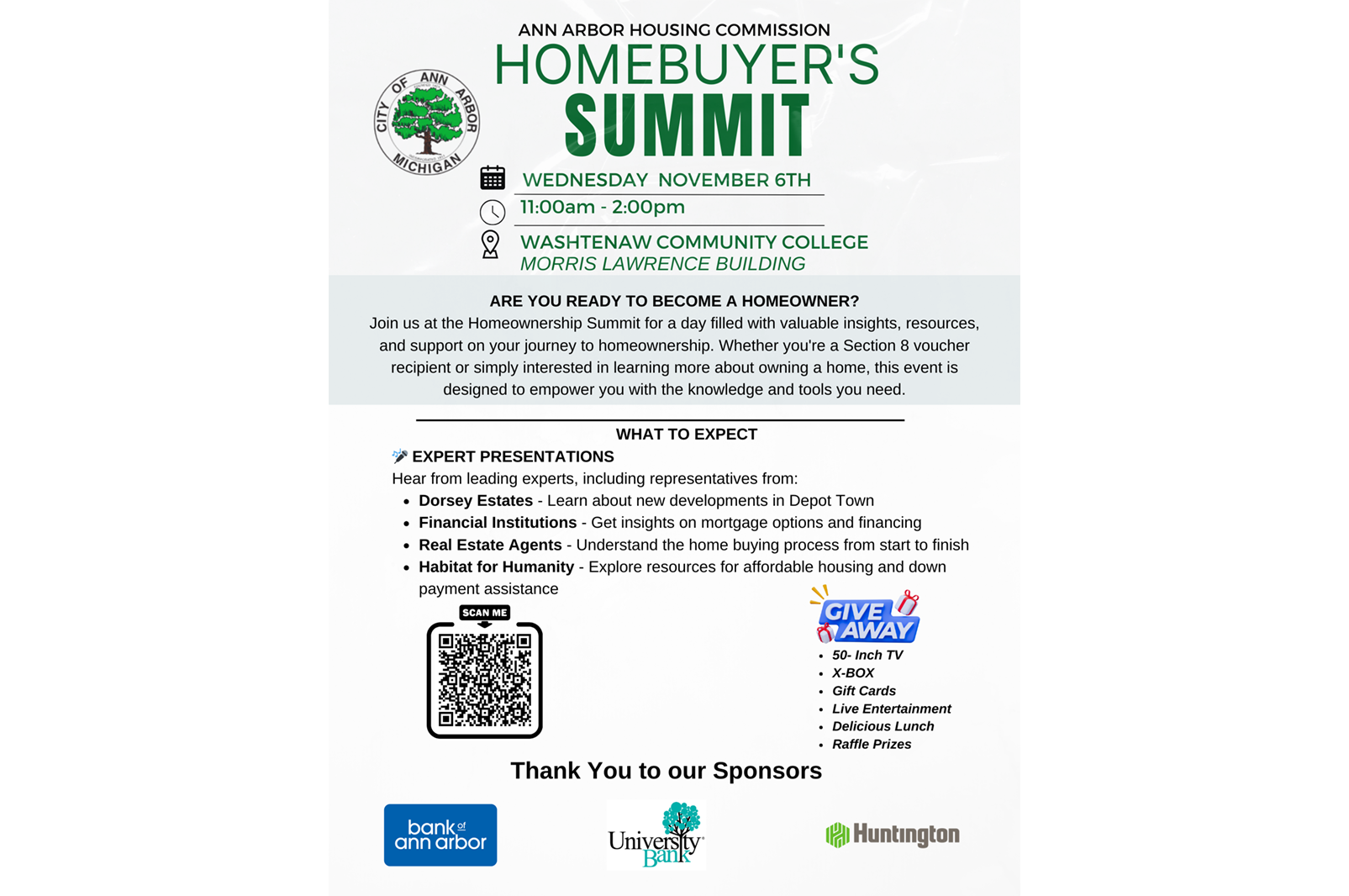 A flyer for the upcoming homebuyers' summit.