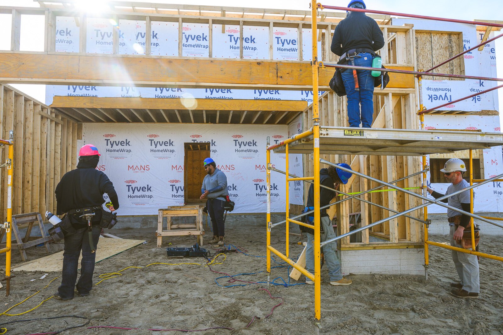 Ann Arbor Student Building Industry Program students working on a house on Sedgewood Lane in Ann Arbor.