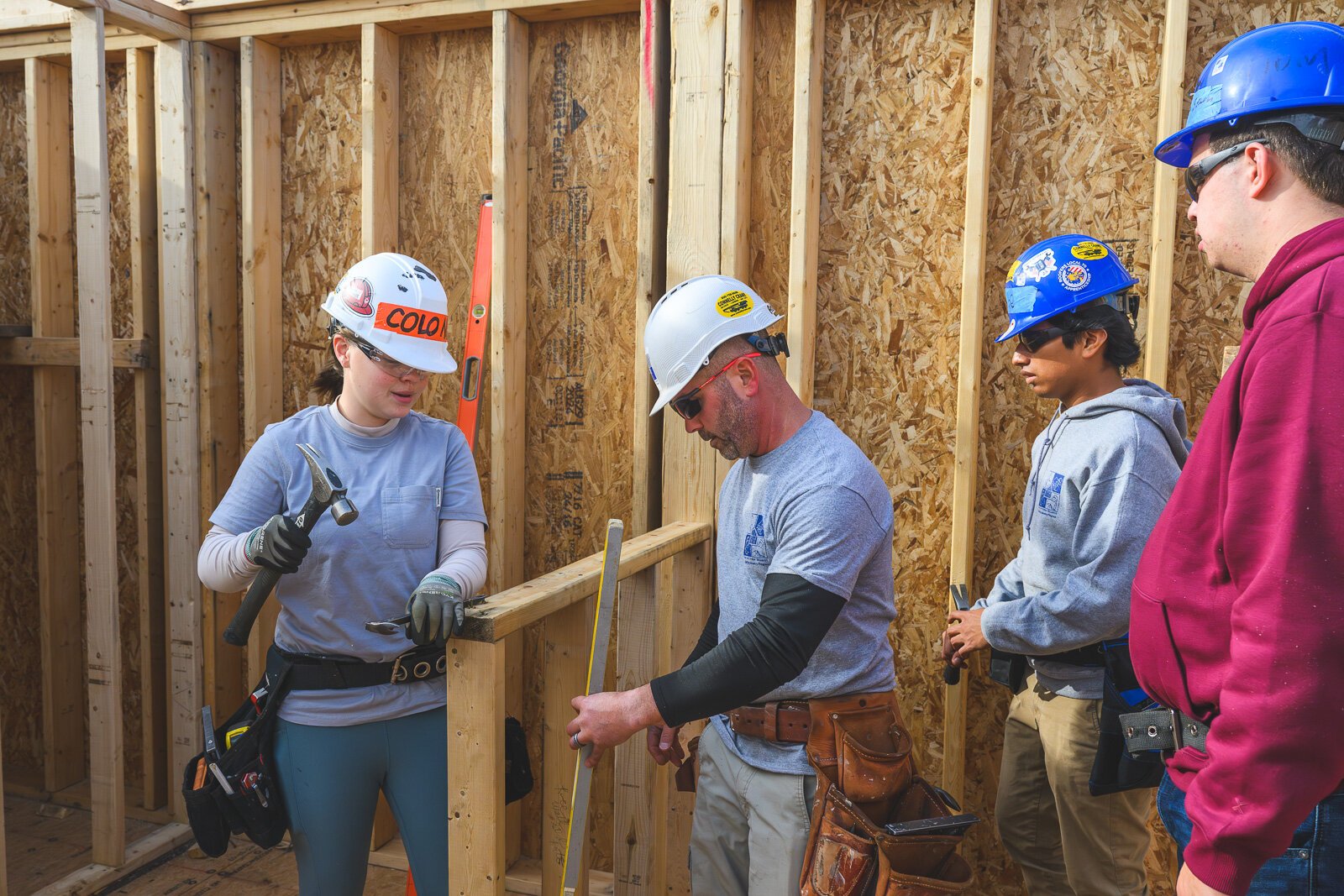 Ann Arbor Student Building Industry Program students working on a house on Sedgewood Lane in Ann Arbor.