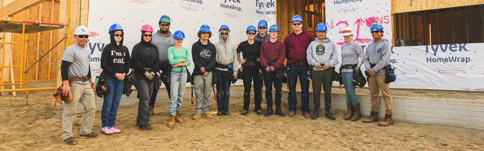 Mark Valchine with Ann Arbor Student Building Industry Program students.