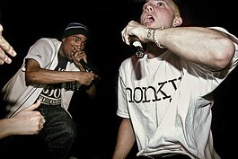 Proof and Eminem photographed by Doug Coombe in 1999.