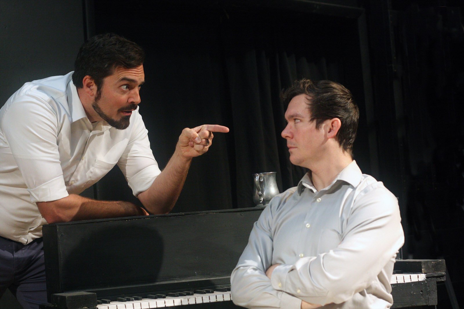 Chris Grimm as Enrico Fermi and Greg Kovas as Werner Heisenberg in "Last Summer."