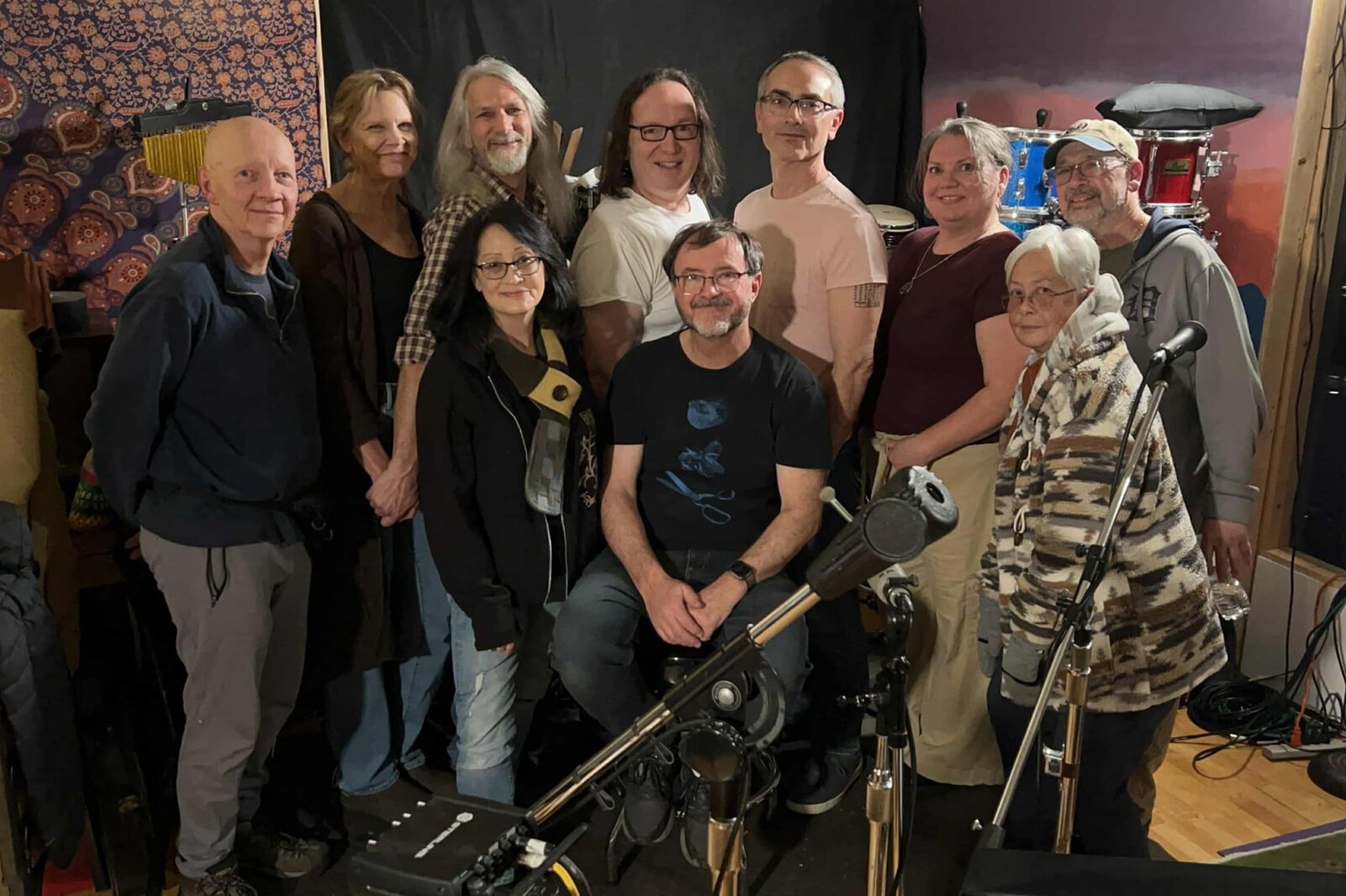 A group calling itself the OWM Tabernacle recorded the Michigan Music Resistance's first single, "Old White Men." Michigan Music Resistance founder David Roof is pictured at center in a white shirt.