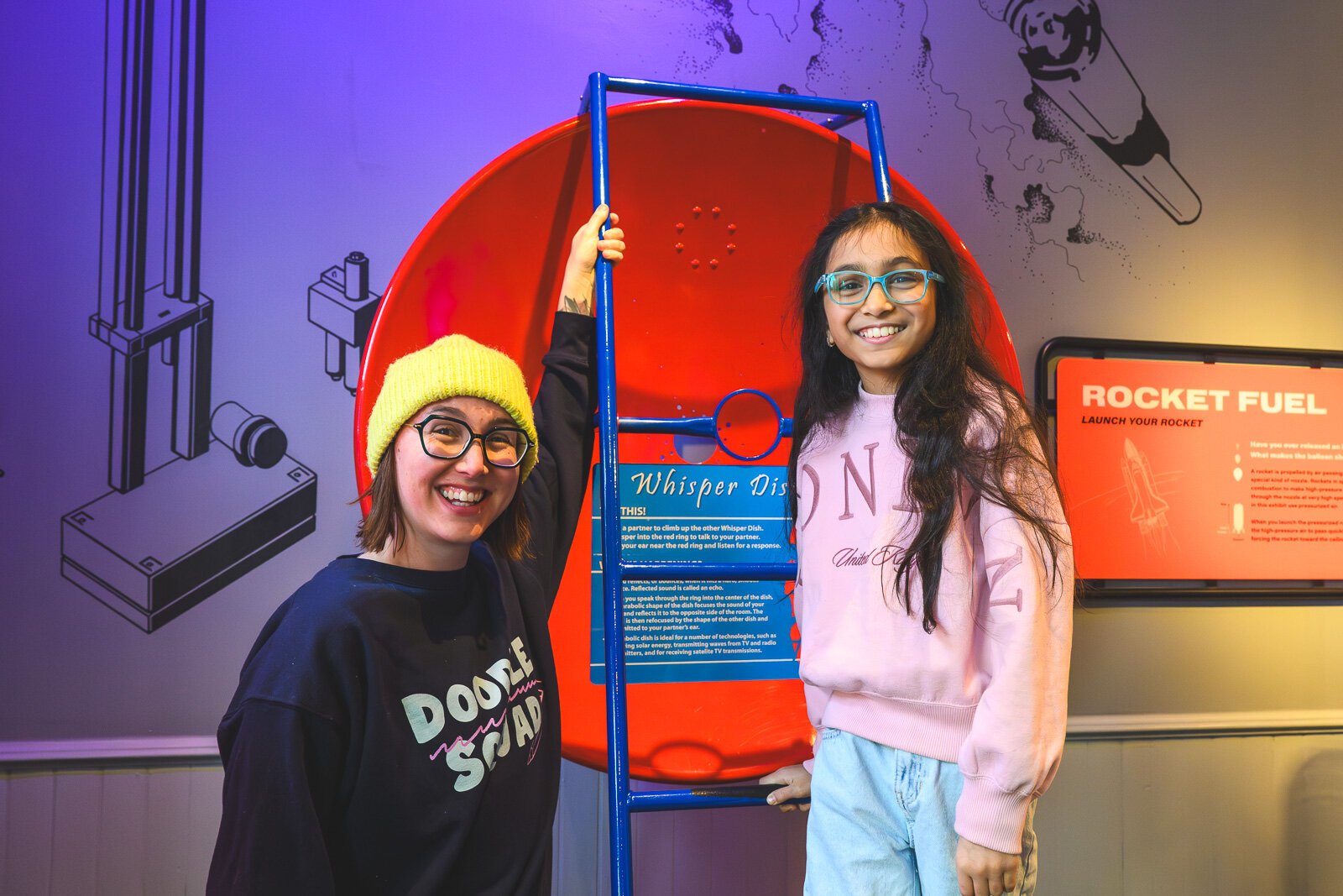 Kaila Piepkow and Swara Goyal at the Ann Arbor Hands-On Museum.