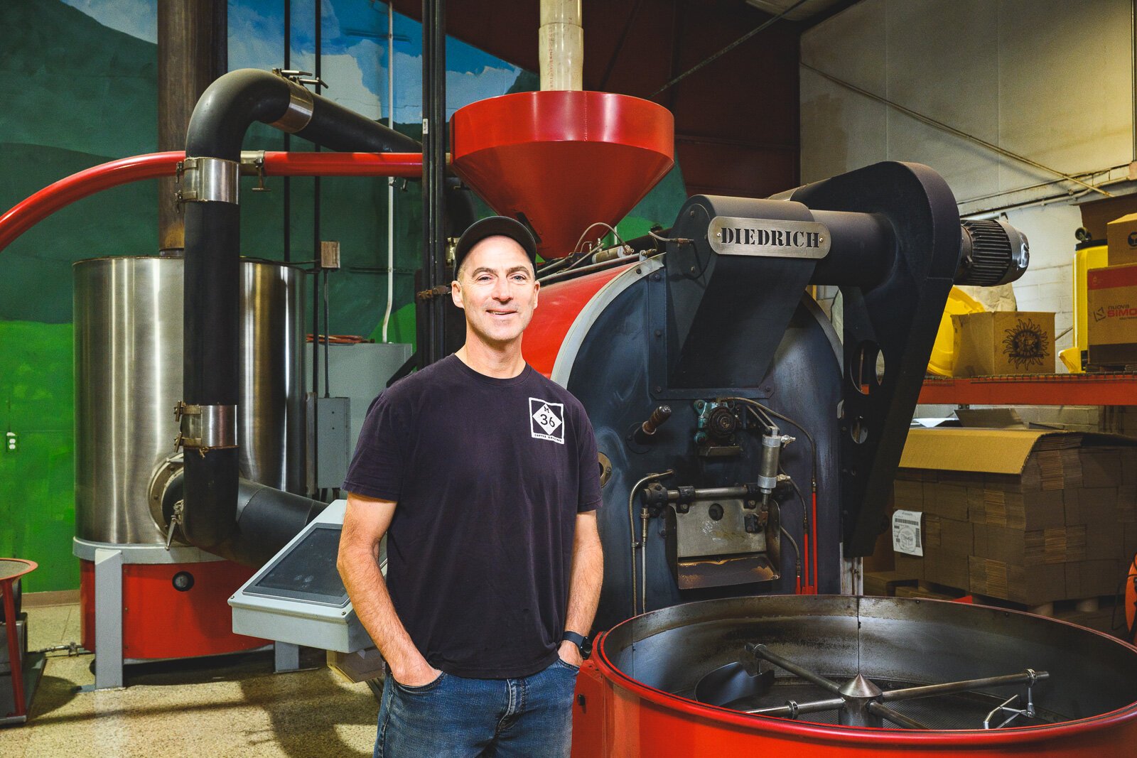 M-36 Coffee Roasters co-owner Ken Pargulski at their Whitmore Lake headquarters.