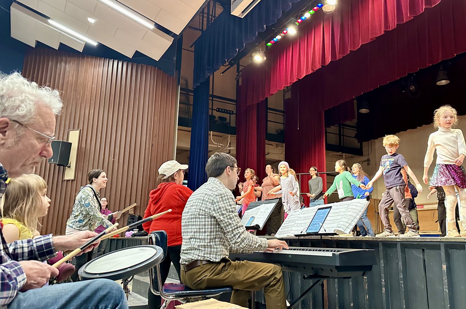 A rehearsal for the Thurston Community Players' 50th anniversary show, "The Princess and the Peagle."